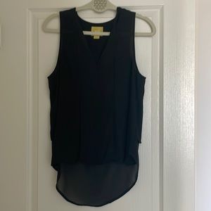 Anthropologie, black sleeveless top.